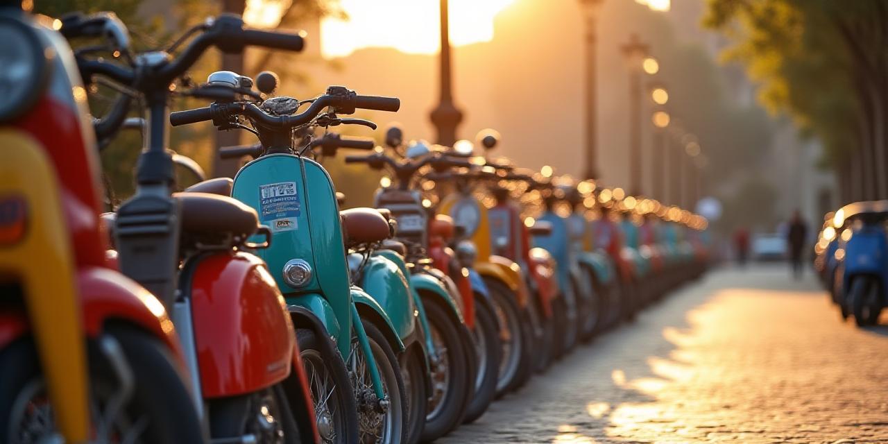 Panoramica della flotta di biciclette e monopattini a Roma